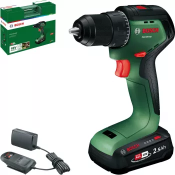 Bosch PSR 18V-60 taladro atornillador a batería con batería de 2,5 Ah y cargador