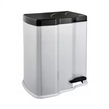 KEEEPER cubo de pedal para reciclaje 7+15L Gunnar 39,5x29x43,5cm plata claro