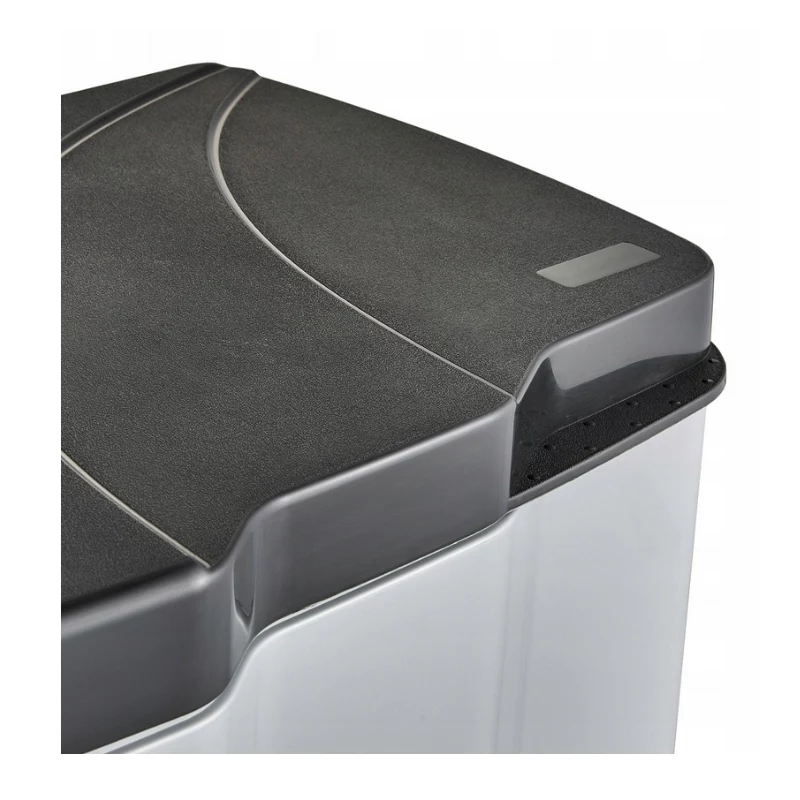 KEEEPER cubo de pedal para reciclaje 7+15L Gunnar 39,5x29x43,5cm plata claro