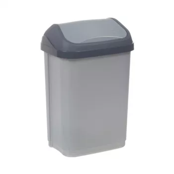 KEEEPER Swantje cubo de basura 10L con tapa giratoria, gris claro, 25,5x19x38cm