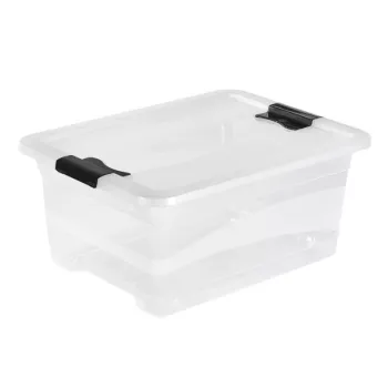 keeeper Crystalbox Cornelia caja de almacenamiento con tapa, 12 L, transparente, 39,5 x 29,5 x 17,5 cm