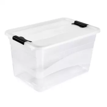 keeeper Crystalbox Cornelia caja con tapa 52L, 59,5 x 39,5 x 34 cm, transparente