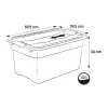 Caja con tapa keeeper Crystalbox Cornelia 52L, 59,5 x 39,5 x 34 cm, transparente