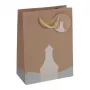 SIGEL GT050 Bolsas de regalo, oso polar con motivo de estrellas fugaces, 17 x 23 cm, pack de 5, papel, asas de cordón, certificado FSC
