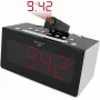 Soundmaster FUR6005 Reloj proyector FM con doble alarma, pantalla LED roja, Negro