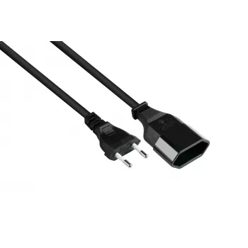 Cable alargador Euro Kabelmeister SK0300-S010, enchufe tipo C a base Euro, 1 m, 0,75 mm², negro