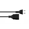 Kabelmeister Alargador euro Type-C a toma euro, Negro, 0,75mm², 5m