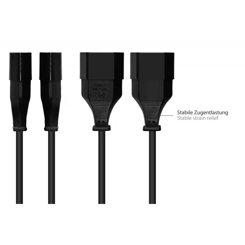 Kabelmeister Alargador euro Type-C a toma euro, Negro, 0,75mm², 5m