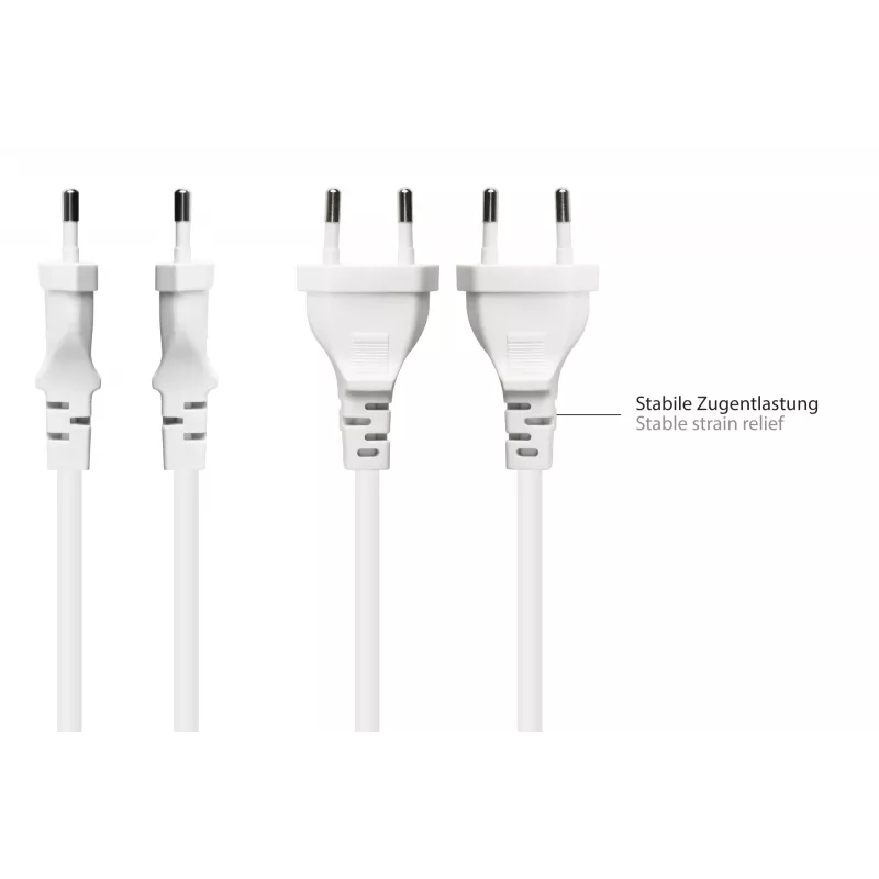 Kabelmeister Alargador euro conector macho Type-C a toma euro, Blanco, 0,75mm², 0,5m