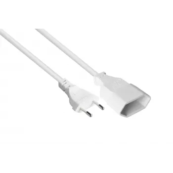 Cable alargador Euro Kabelmeister SK0300-W010, enchufe tipo C a base Euro, 1 m, 0,75 mm², blanco