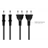 Kabelmeister Cable de alimentación euro Type-C a C7 Figure-8, 0,5m, Negro, 0,75mm²