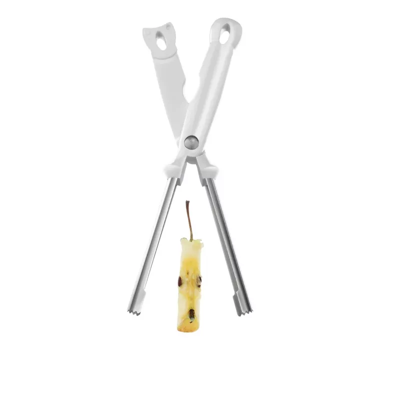 LEIFHEIT Descorazonador de manzanas, cuchilla de acero inoxidable, mango ergonómico antideslizante, apto para lavavajillas, Blanco/Plata