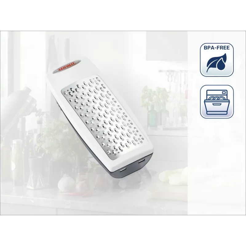 LEIFHEIT Rallador de parmesano Rotary Tambor fino de acero inoxidable Blanco Gris Manual