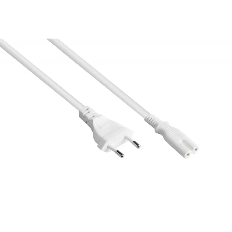 Kabelmeister Cable de alimentación euro Type-C a C7 Figure-8, Blanco, 0,75mm², 10m