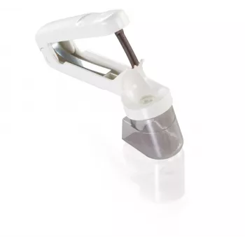 LEIFHEIT Comfortline Deshuesador de cerezas Deshuesador manual con mecanismo de acero inoxidable, protección antisalpicaduras, base antideslizante, Blanco/Rojo