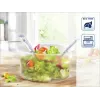 LEIFHEIT Sterling Cubiertos de ensalada, acero inoxidable con mangos de plástico negro, set de 2 piezas, apto para lavavajillas