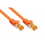 Cable Cat.7 S/FTP Patch, funda TPE, libre de halógenos, naranja, 0,5 m KABELMEISTER