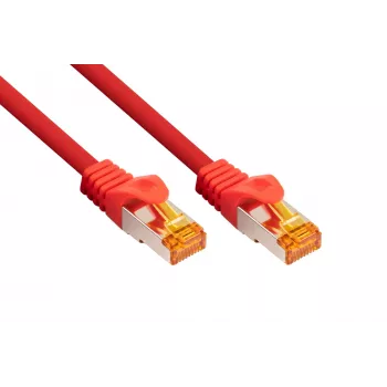 Cable Cat.7 RJ45 Patch, S/FTP, 2m, rojo, funda TPE libre de halógenos, 10 Gbps KABELMEISTER