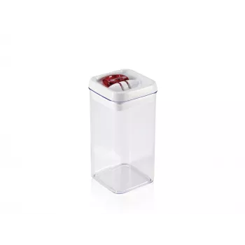 Recipiente de conservación de alimentos Fresh&Easy 1,2 L, hermético, sin BPA, transparente con tapa blanca/gris LEIFHEIT