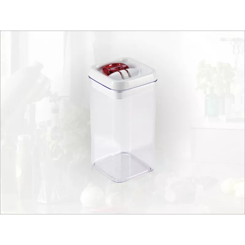 Recipiente de conservación de alimentos Fresh&Easy 1,2 L, hermético, sin BPA, transparente con tapa blanca/gris LEIFHEIT