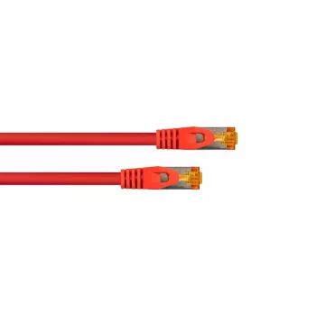 Cable Cat.7 S/FTP Patch, funda TPE, libre de halógenos, rojo, 15 m Kabelmeister