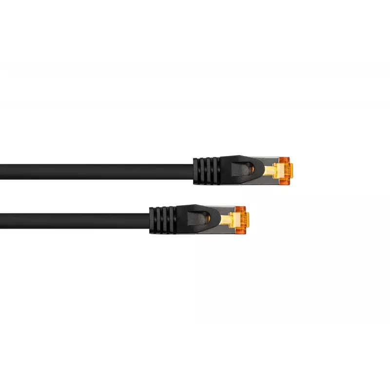 Cable RJ45 Patch Cat.7 sin conector, funda TPE altamente flexible, libre de halógenos, negro, 0,5m Kabelmeister