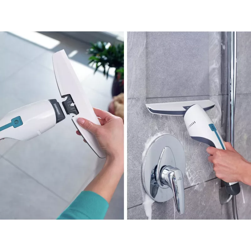 Boquilla de succión de repuesto Nemo para mamparas de ducha, azulejos y espejos – labio de silicona de 170 mm, gris/blanco LEIFHEIT