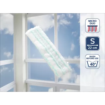 Cepillo para ventanas con esponja de repuesto, limpiador de ventanas y marcos 3en1 Mini micro duo LEIFHEIT