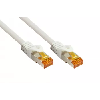 Cable Cat.7 S/FTP Patch, 0,15m, blanco, funda TPE libre de halógenos, 10 Gbps KABELMEISTER