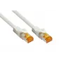 Cable Cat.7 S/FTP Patch, 0,15m, blanco, funda TPE libre de halógenos, 10 Gbps KABELMEISTER