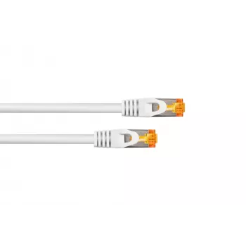 Cable Cat.7 S/FTP Patch, 0,15m, blanco, funda TPE libre de halógenos, 10 Gbps KABELMEISTER