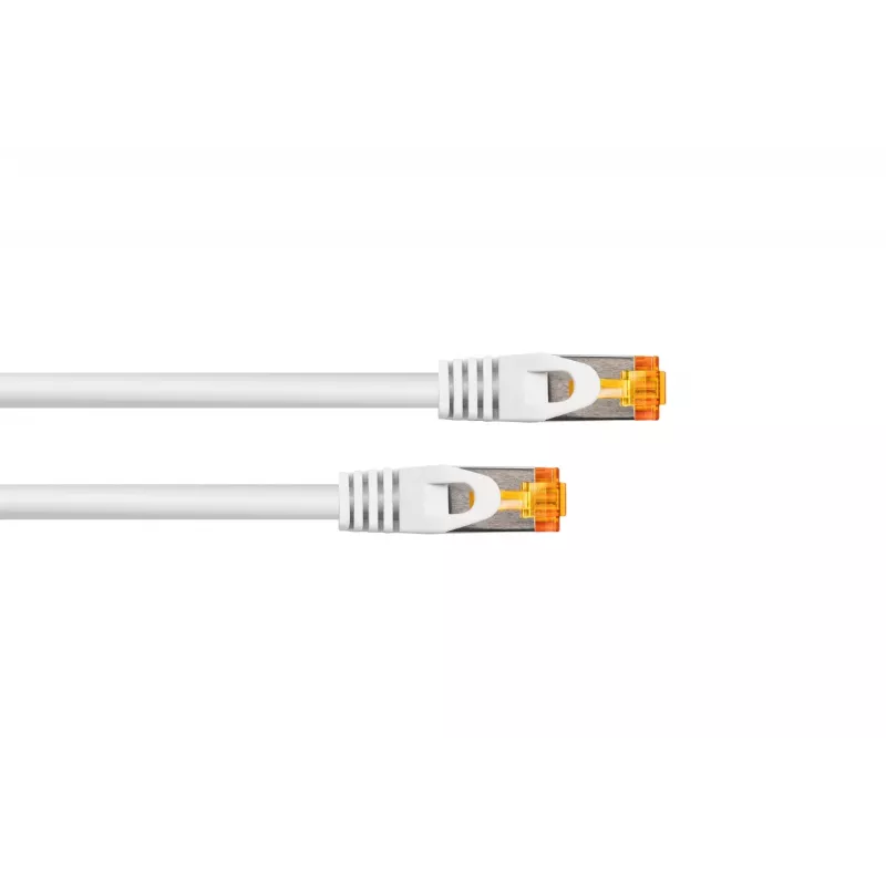 Cable Cat.7 S/FTP Patch, 0,15m, blanco, funda TPE libre de halógenos, 10 Gbps KABELMEISTER