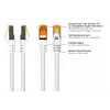Cable Cat.7 S/FTP Patch, funda TPE, libre de halógenos, blanco, 0,25 m KABELMEISTER