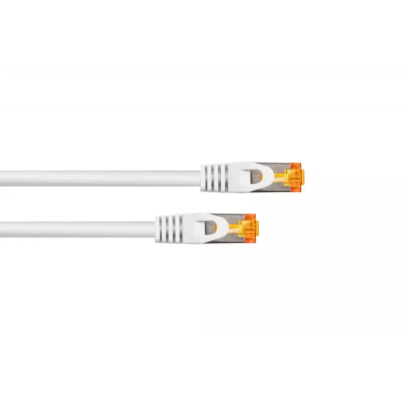 Cable Cat.7 S/FTP Patch RJ45 Kabelmeister, funda TPE, libre de halógenos, blanco, 1m