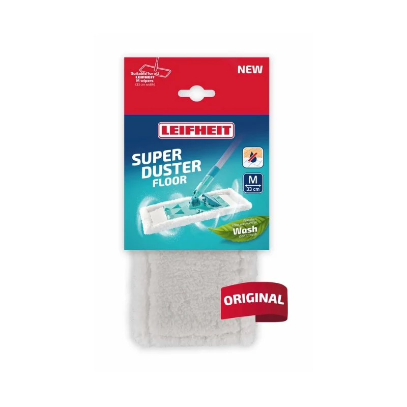 Recambio de paño SuperDuster Floor M Leifheit, 33 cm, blanco/azul