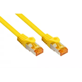Cable Cat.7 S/FTP Patch KABELMEISTER, RJ45, TPE, libre de halógenos, amarillo, 0,15 m