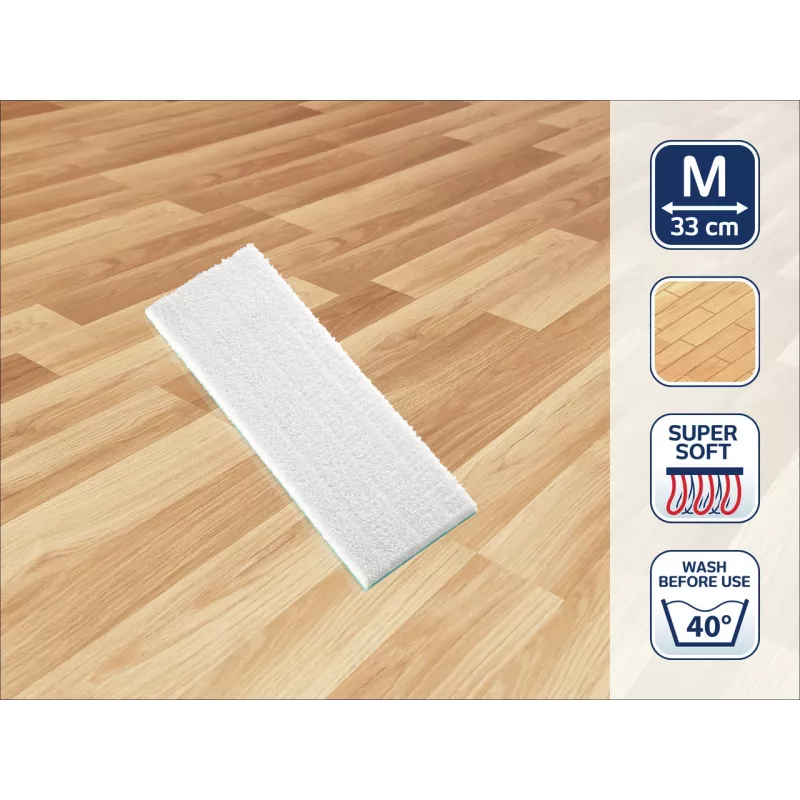 Recambio de fregona de microfibra Picobello M Super Soft LEIFHEIT, 33 cm, blanco/turquesa