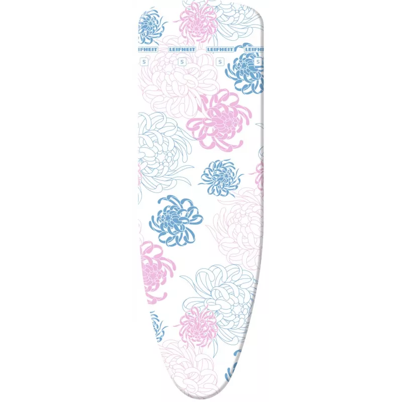 Funda de tabla de planchar Cotton Classic S LEIFHEIT 112x34 cm, 100% algodón, acolchado de espuma, cordón, estampado azul/blanco
