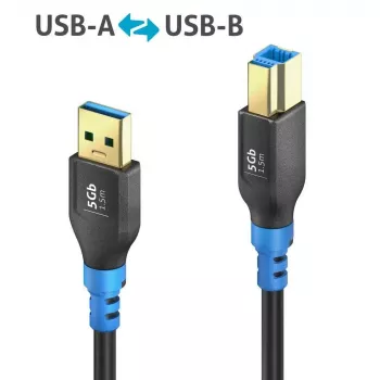 Cable PureLink FlexInstall USB-A a USB-B USB 3.0 5Gbps 1,50m negro