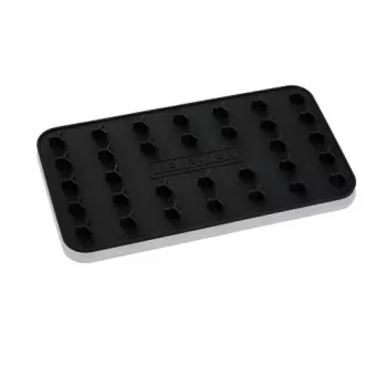 Reposador de plancha de silicona LEIFHEIT 25,5 x 14 cm, resistente al calor hasta 250°C, antideslizante, azul