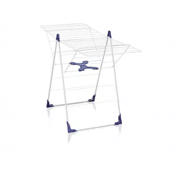 Tendedero Classic 200 Flex LEIFHEIT, 20 m de tendedero, tendedero de alas plegable, blanco/azul