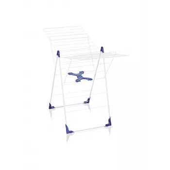 Tendedero Classic 200 Flex LEIFHEIT, 20 m de tendedero, tendedero de alas plegable, blanco/azul