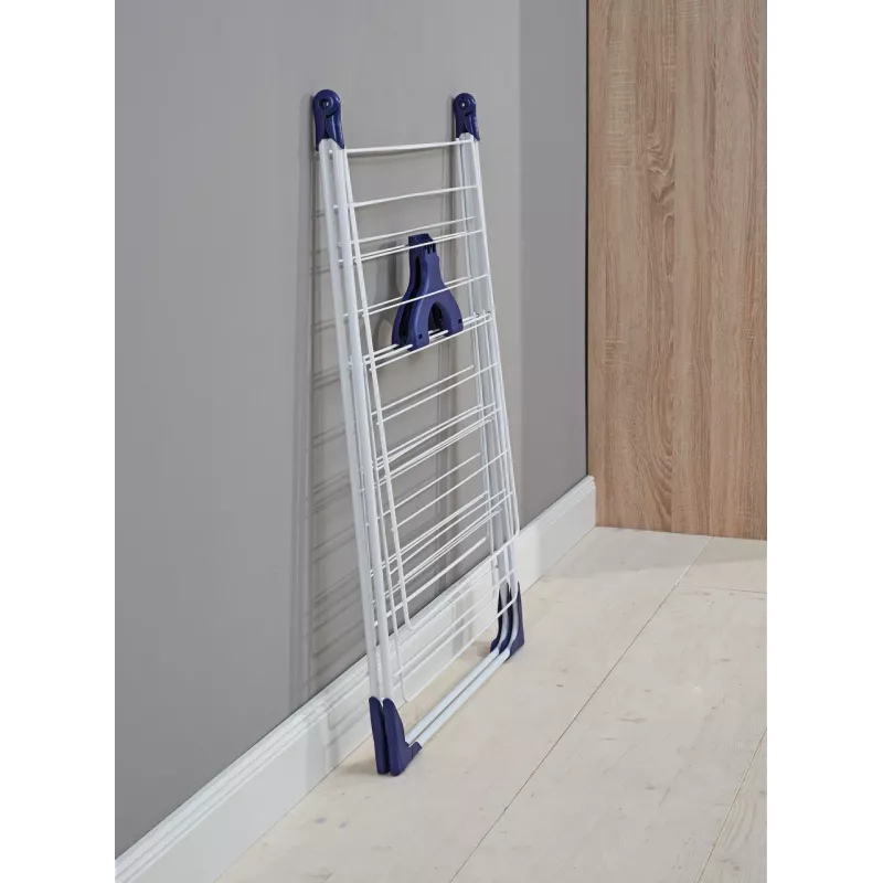 Tendedero Classic 200 Flex LEIFHEIT, 20 m de tendedero, tendedero de alas plegable, blanco/azul