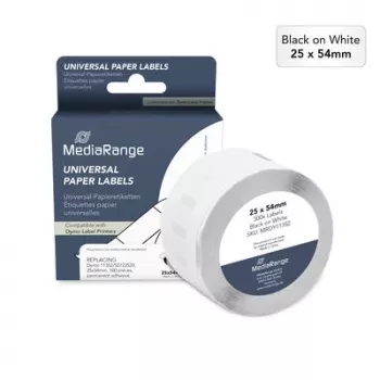 Etiquetas de papel MediaRange para Dymo 11352/S0722520, 25x54mm, 500 etiquetas, blanco, térmico directo