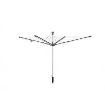 LEIFHEIT Linomatic 600 Plus tendedero giratorio, 60 m de cuerda, estructura de aluminio, recogida automática de la cuerda, plata/gris