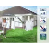 LEIFHEIT Linomatic 600 Plus tendedero giratorio, 60 m de cuerda, estructura de aluminio, recogida automática de la cuerda, plata/gris