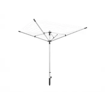LEIFHEIT LinoLift 500 tendedero giratorio, 50 m de cuerda, estructura de aluminio, altura ajustable 106-179 cm, cuerdas resistentes a los rayos UV, funda de suelo incluida