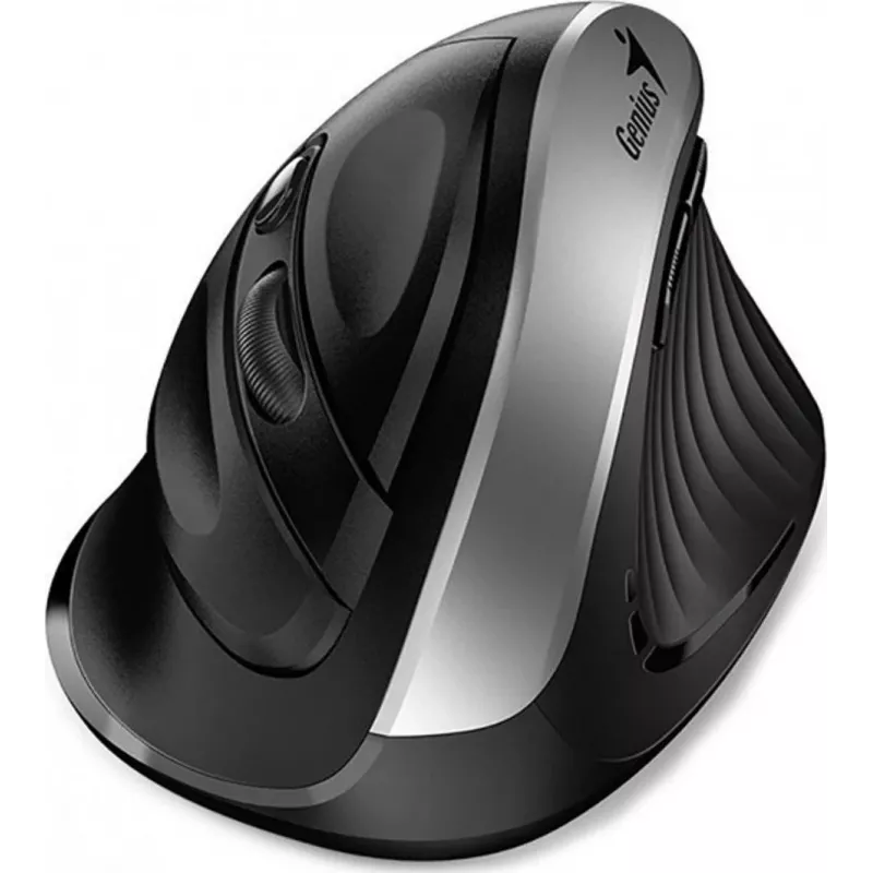 Ratón inalámbrico Genius Ergo 8250S, 1600 DPI, negro/plata
