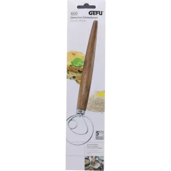 GEFU NEDO batidor danés para masa 14353, acero inoxidable y madera, 33 cm