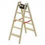 HAILO H77 ComfortLine escalera de tijera de madera de doble acceso 2x5 peldaños